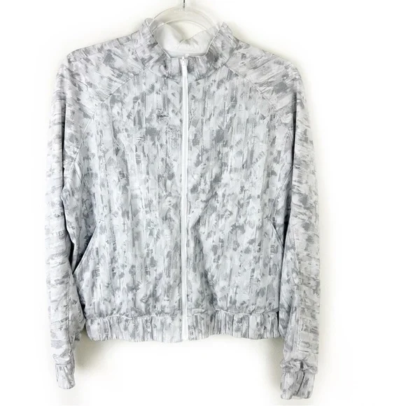 Lululemon Bombs Away Jacket in reversible white/city breeze white multi size: 8 - Picture 3 of 13